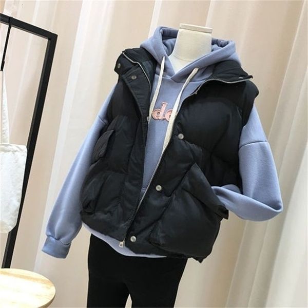 women's vests down cotton jacket vest women's solid color pocket short korean fashion autumn and winter versatile loose vest waist, Black;white
women's vests down cotton jacket vest women's solid color pocket short korean fashion autumn and winter versatile loose vest waist, Black;white