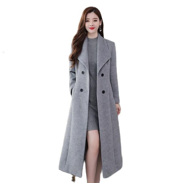 women's wool blends grey black long coat autumn winter en windbreaker coats double breasted lapel slim waist outerwear 221117
women's wool blends grey black long coat autumn winter en windbreaker coats double breasted lapel slim waist outerwear 221117