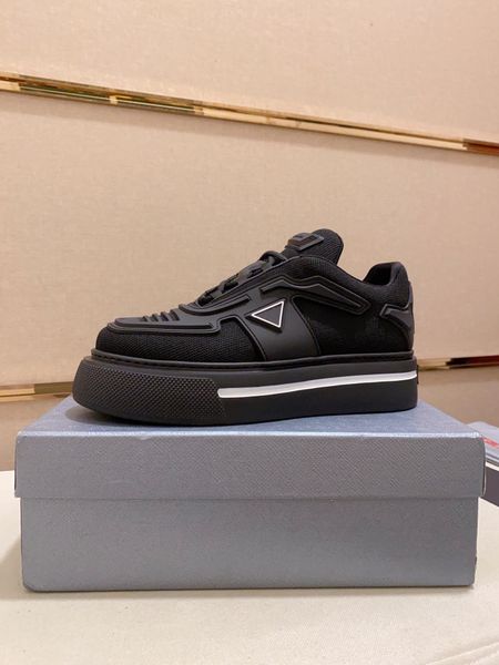 elling - -gabardine sneakers shoes trainers macro nylon leather triangle rubber platform sole lace up skateboard comfort jogging walking, Black