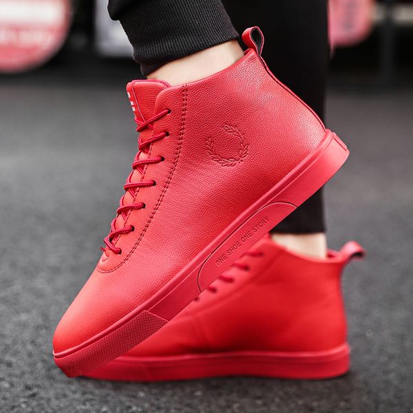 dress shoes style men casual shoes autumn winter fashion red high sneakers men flat comfortable microfiber leather skateboard shoes 221117, Black
dress shoes style men casual shoes autumn winter fashion red high sneakers men flat comfortable microfiber leather skateboard shoes 221117, Black
