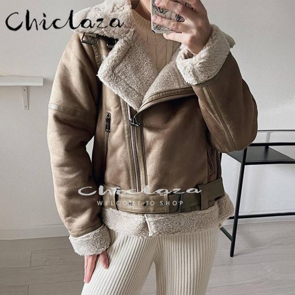 women's leather faux chiclaza winter women fashion suede thick jacket coat female casual warm lamb wool motorcycle outwear 221117, Black
women's leather faux chiclaza winter women fashion suede thick jacket coat female casual warm lamb wool motorcycle outwear 221117, Black