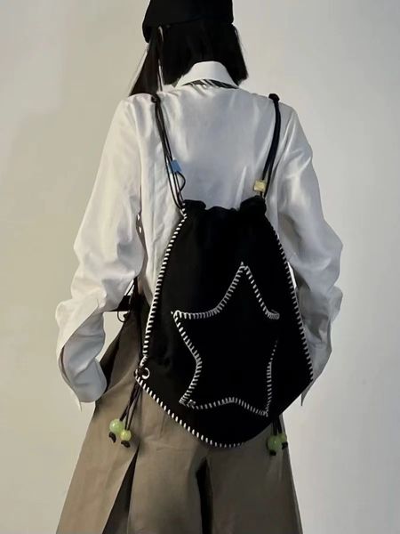 new black star pull string backpack crossbody bag a variety of back method fashion backpack
new black star pull string backpack crossbody bag a variety of back method fashion backpack