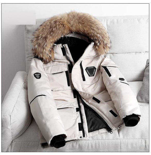 men's down parkas -30 degree snow jacket men woman winter white duck thicken coat fur hooded thick warm windbreaker 221117, Black
men's down parkas -30 degree snow jacket men woman winter white duck thicken coat fur hooded thick warm windbreaker 221117, Black