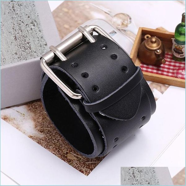 bangle double pin buckle belt motorcycle wrap leather bangle cuff wide adjustable bracelet wristand for men women fashion jewelry dr dhab9, Black
bangle double pin buckle belt motorcycle wrap leather bangle cuff wide adjustable bracelet wristand for men women fashion jewelry dr dhab9, Black