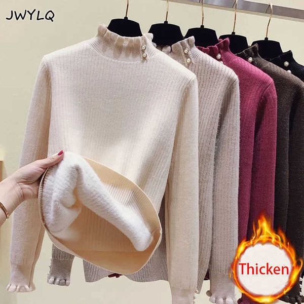 women's sweaters 2022 new autumn winter women pullover turtleneck sweater vintage thicken warm mink fleece lining knitted sweaters t221, White;black
women's sweaters 2022 new autumn winter women pullover turtleneck sweater vintage thicken warm mink fleece lining knitted sweaters t221, White;black