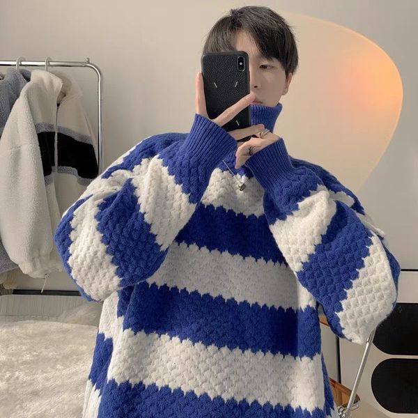 men's sweaters fashion turtleneck knitting spliced casual sweater men's clothing autumn korean pullovers long sleeve allmatch 221, White;black
men's sweaters fashion turtleneck knitting spliced casual sweater men's clothing autumn korean pullovers long sleeve allmatch 221, White;black