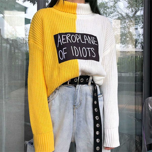 women's sweaters 2019 korean winter sweater for women pullover casual contrast color female jumper turtleneck long sleeve knitted sweat, White;black
women's sweaters 2019 korean winter sweater for women pullover casual contrast color female jumper turtleneck long sleeve knitted sweat, White;black