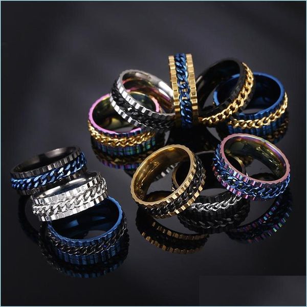 band rings stainless steel spin chain ring lucky rotate band rings wedding men women fashion jewelry drop delivery dhh4s, Silver
band rings stainless steel spin chain ring lucky rotate band rings wedding men women fashion jewelry drop delivery dhh4s, Silver