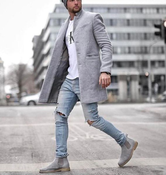 men's wool blends trendy and fashionable woolen coat medium long winter windbreaker 221116, Black
men's wool blends trendy and fashionable woolen coat medium long winter windbreaker 221116, Black