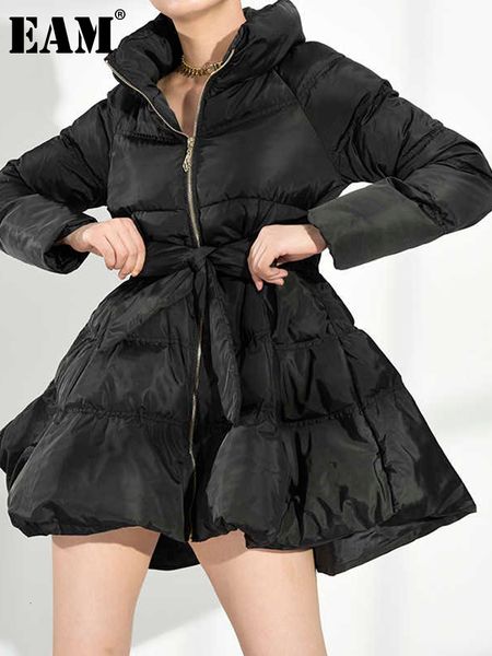 women's down parkas eam black bandage bow cottonpadded coat long sleeve loose fit women parkas fashion autumn winter wc69101s 221116
women's down parkas eam black bandage bow cottonpadded coat long sleeve loose fit women parkas fashion autumn winter wc69101s 221116