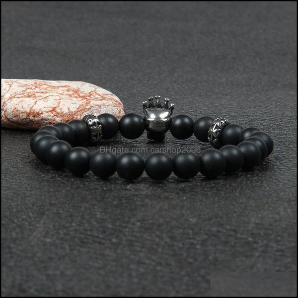 charm bracelets sier titanium steel crown skl bracelet wholesale 10pcs/lot color kee beaded bracelets with 8mm natural black stone d dhjjn, Golden;silver
charm bracelets sier titanium steel crown skl bracelet wholesale 10pcs/lot color kee beaded bracelets with 8mm natural black stone d dhjjn, Golden;silver