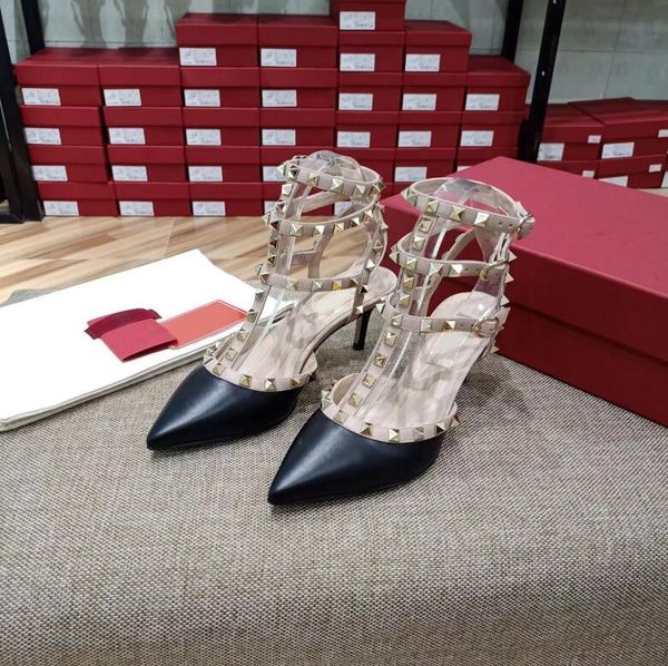 luxurys women sandals rivets high heels 6cm 8cm 10cm 3-straps pointed toe shoes studs sandals classics ankle straps wedding shoe 34-44 with, Black
luxurys women sandals rivets high heels 6cm 8cm 10cm 3-straps pointed toe shoes studs sandals classics ankle straps wedding shoe 34-44 with, Black