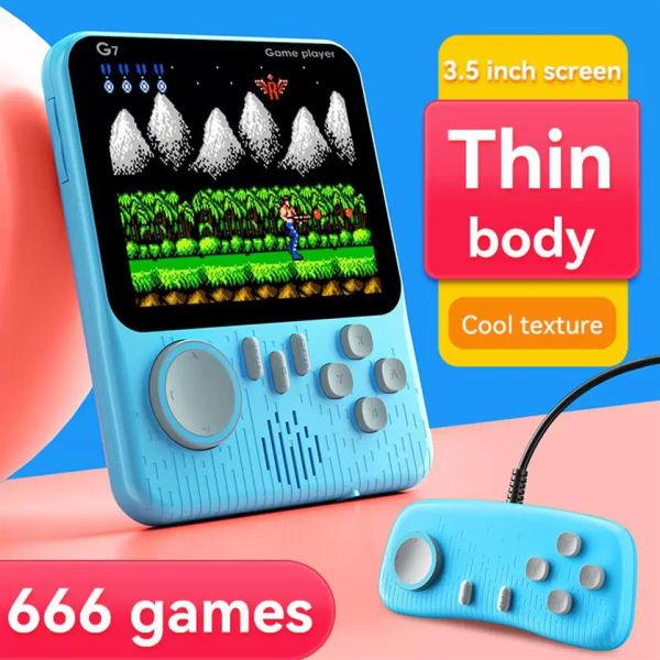 2 in 1 G7 3.5 Inch Thin Classic Portable Players Handheld NS FC Retro Games with Game Controller Joystick Gamepad