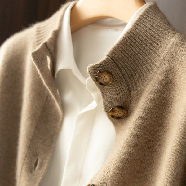 women's knits tees autumn and winter 100% wool cashmere sweater self-cultivation half high neck cardigan warm knitted women 221117, White
women's knits tees autumn and winter 100% wool cashmere sweater self-cultivation half high neck cardigan warm knitted women 221117, White