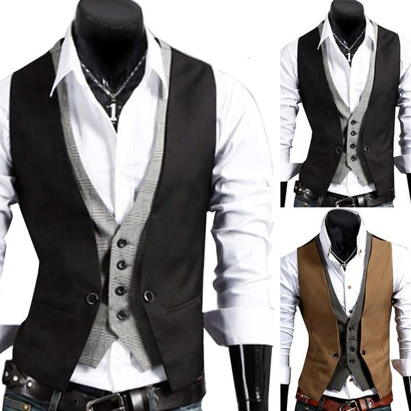 mens vests men formal waistcoat business solid color single button gilet fake twopieces v neck casual slim chalecos para hombre 221117, Black;white
mens vests men formal waistcoat business solid color single button gilet fake twopieces v neck casual slim chalecos para hombre 221117, Black;white