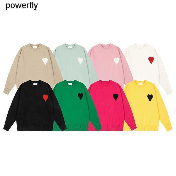 men's sweaters designer amis men's women's winter 22 new love couple wool solid casual crew neck loose fashionsweater, White;black
men's sweaters designer amis men's women's winter 22 new love couple wool solid casual crew neck loose fashionsweater, White;black