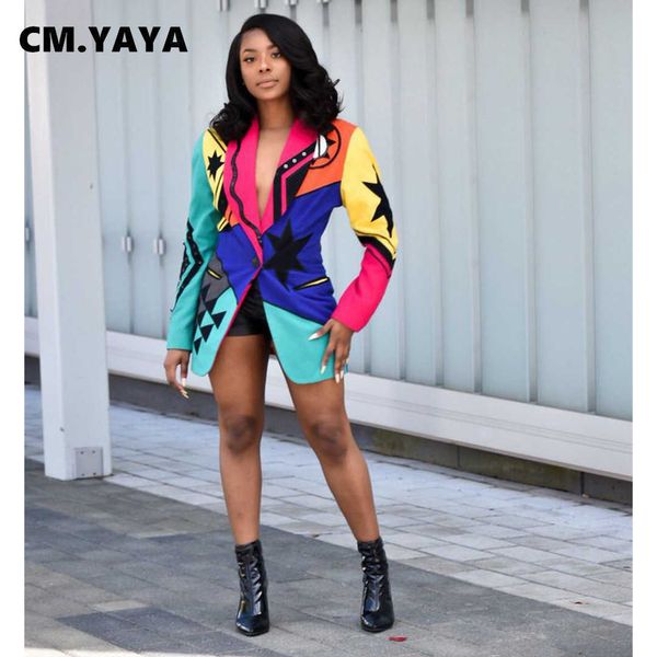 women's suits blazers cm.yaya women geometric 3d print long sleeve single button blazer for office lady streetwear elegant blazers t221, White;black
women's suits blazers cm.yaya women geometric 3d print long sleeve single button blazer for office lady streetwear elegant blazers t221, White;black