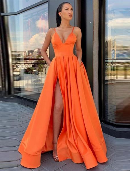 a-line orange evening dress 2023 v neck high split spaghetti strap prom formal goowns arabic dubai abendkleider robe de soiree vestidos fies, Black;red
a-line orange evening dress 2023 v neck high split spaghetti strap prom formal goowns arabic dubai abendkleider robe de soiree vestidos fies, Black;red