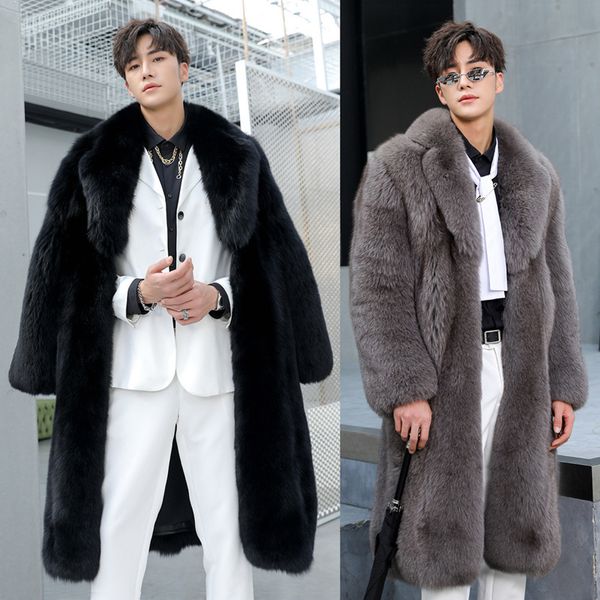 men's wool blends winter fur coat fattening lamb warm casual windbreaker men 221116, Black
men's wool blends winter fur coat fattening lamb warm casual windbreaker men 221116, Black