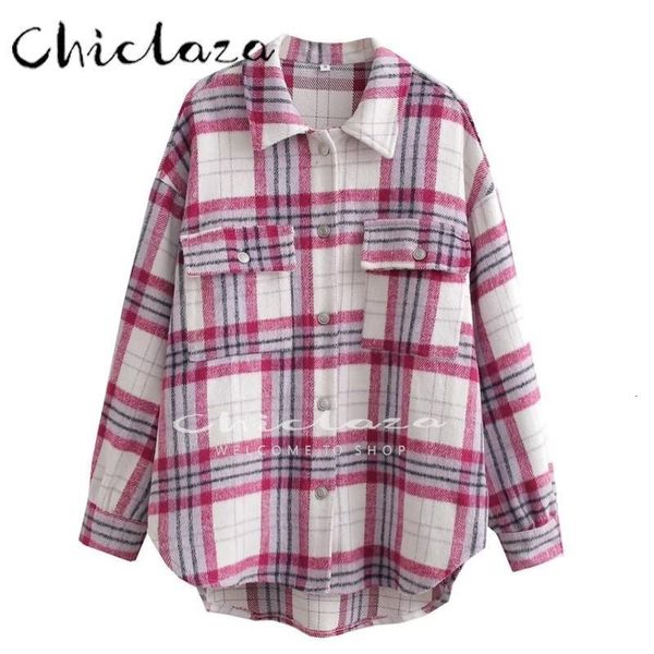women's jackets chiclaza women autumn fashion vintage plaid warm woolen coat female winter casual pockets shirt outwear ladies 221117, Black;brown
women's jackets chiclaza women autumn fashion vintage plaid warm woolen coat female winter casual pockets shirt outwear ladies 221117, Black;brown