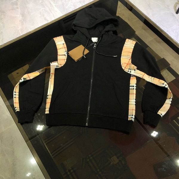 men's designer hoodies plaid patchwork overweight fabric sweater branded cardigan autumn and winter, Black
men's designer hoodies plaid patchwork overweight fabric sweater branded cardigan autumn and winter, Black