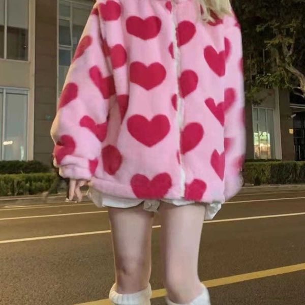 men's hoodies sweatshirts y2k harajuku heart-shaped print plush jacket women autumn korean oversized long sleeve hooded coat thick warm, Black
men's hoodies sweatshirts y2k harajuku heart-shaped print plush jacket women autumn korean oversized long sleeve hooded coat thick warm, Black