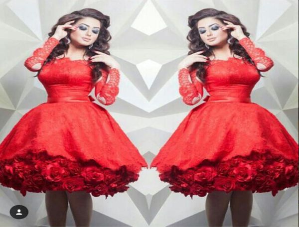 red cocktail dresses 2016 vestido de festa 3d handmade rose flowers sheer nude tulle crew neckline lace long sleeves short prom go3428009, Black
red cocktail dresses 2016 vestido de festa 3d handmade rose flowers sheer nude tulle crew neckline lace long sleeves short prom go3428009, Black