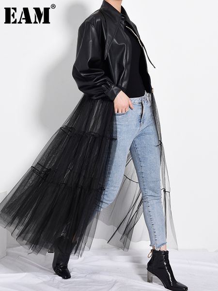 women's jackets eam loose fit black mesh big size long pu leather jacket lapel sleeve women coat fashion spring autumn pb27901 221117, Black;brown
women's jackets eam loose fit black mesh big size long pu leather jacket lapel sleeve women coat fashion spring autumn pb27901 221117, Black;brown