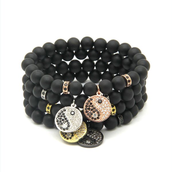 charm bracelets wholesale 10pcs/lpot 8mm black matte agate stone with micro paved zircon mix colors yingyang tai chi cz beads bracel dhpen, Golden;silver
charm bracelets wholesale 10pcs/lpot 8mm black matte agate stone with micro paved zircon mix colors yingyang tai chi cz beads bracel dhpen, Golden;silver