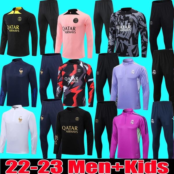 22 23 psgs tracksuits 2022 2023 mbappe kids and men training suit long sleeve madrids football soccer jersey sets uniform chandal child boys, Black
22 23 psgs tracksuits 2022 2023 mbappe kids and men training suit long sleeve madrids football soccer jersey sets uniform chandal child boys, Black
