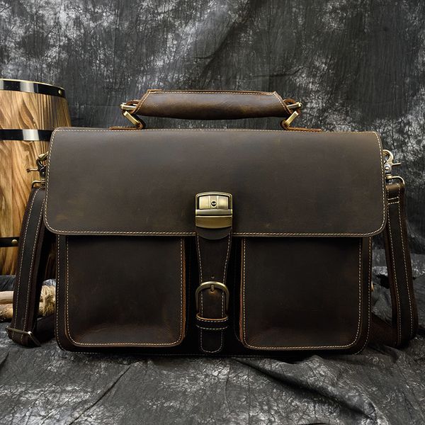 briefcases luxury fashion 100% genuine leather men briefcase cow lapbag vintage shoulder real cowhide computer 15.6" 221117
briefcases luxury fashion 100% genuine leather men briefcase cow lapbag vintage shoulder real cowhide computer 15.6" 221117