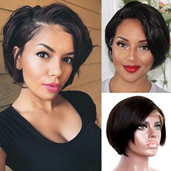 short cut pixie straight bob wig t part lace remy human hair wig with bangs for women pink pre plucked glueless natural color, Black;brown
short cut pixie straight bob wig t part lace remy human hair wig with bangs for women pink pre plucked glueless natural color, Black;brown