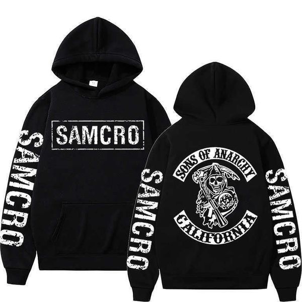 men's hoodies sweatshirts sons of anarchy samcro double sided printed hoodie streetwear spring autumn men womnen fashion rock punk hood, Black
men's hoodies sweatshirts sons of anarchy samcro double sided printed hoodie streetwear spring autumn men womnen fashion rock punk hood, Black