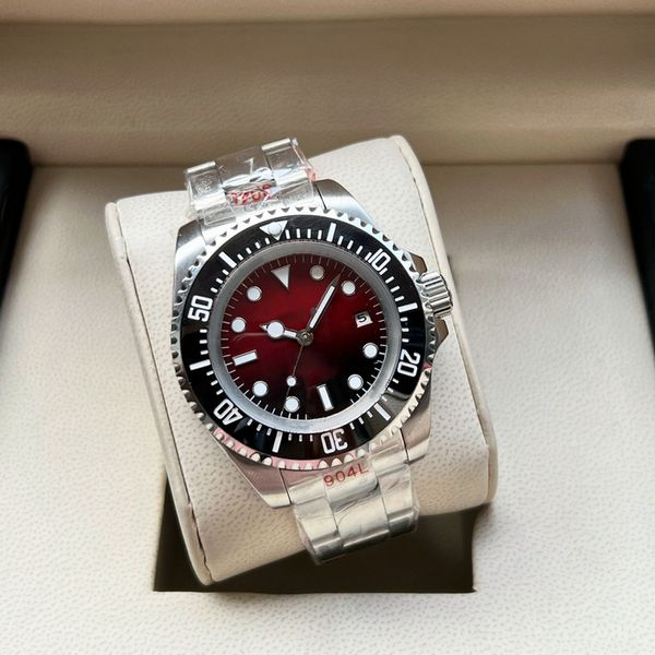 

Marine men's watch 44mm Watches dark red gradient dial sapphire mirror luminous waterproof automatic mechanical luxury watch 2813 movement designer Auto date