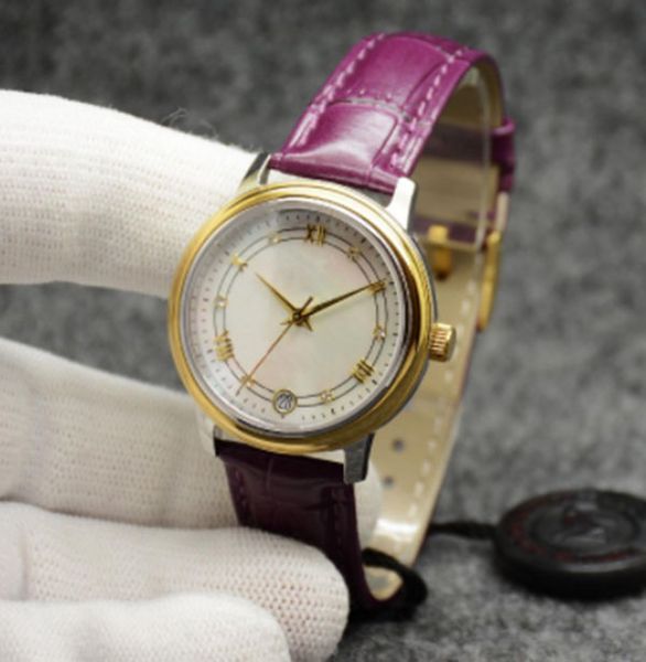 new de ville prestige watch automatic mechanical gold case shell dial purple leather strap date sapphire glass 32mm women's miyota 2813, Slivery;brown
new de ville prestige watch automatic mechanical gold case shell dial purple leather strap date sapphire glass 32mm women's miyota 2813, Slivery;brown