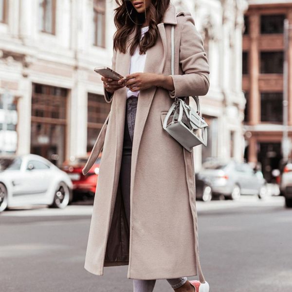 women's wool blends windbreaker women elegant long coat with belt solid color sleeve chic outerwear ladies overcoat autumn winter outwe, Black
women's wool blends windbreaker women elegant long coat with belt solid color sleeve chic outerwear ladies overcoat autumn winter outwe, Black