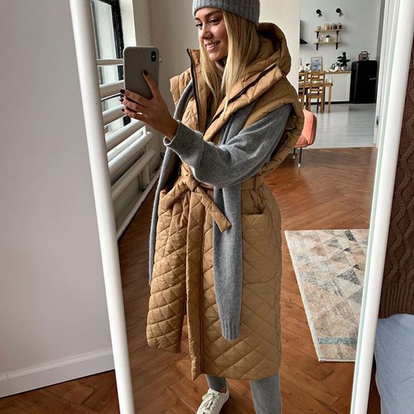 women's vests rr solid hooded fashion tie belt collected waisted argyle coats elegant pockets long female ladies 221116, Black;white
women's vests rr solid hooded fashion tie belt collected waisted argyle coats elegant pockets long female ladies 221116, Black;white
