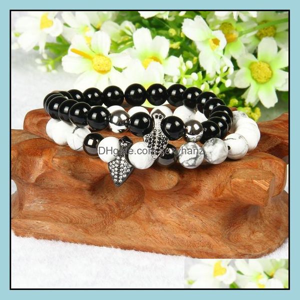 charm bracelets women fashion jewelry micro paved anchor shied cz bracelet with 8mm natural white howlite marble stone beads bracele dhr0k, Golden;silver
charm bracelets women fashion jewelry micro paved anchor shied cz bracelet with 8mm natural white howlite marble stone beads bracele dhr0k, Golden;silver