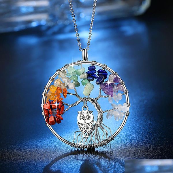 pendant necklaces tree of life owl necklaces chakra quartz natural stones animal charm pendant link chain necklace fashion women col dhugv, Silver
pendant necklaces tree of life owl necklaces chakra quartz natural stones animal charm pendant link chain necklace fashion women col dhugv, Silver