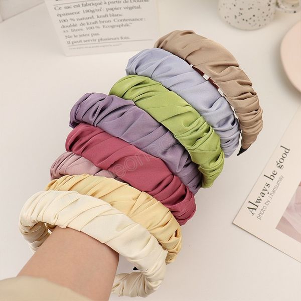 korean satin pleated headbands girls hair band solid color plastic hair hoop for women's fashion no-slip hair accessories, Silver
korean satin pleated headbands girls hair band solid color plastic hair hoop for women's fashion no-slip hair accessories, Silver