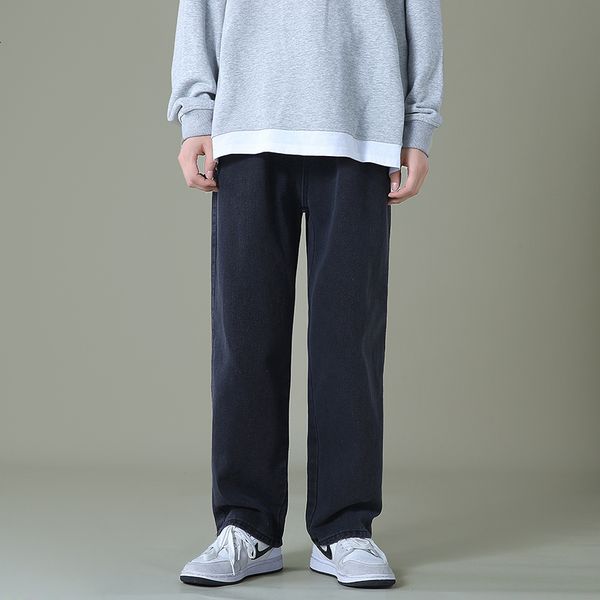 mens jeans autumn black denim wideleg pants streetwear straight loose elastic waist korean style trousers male 221118, Blue
mens jeans autumn black denim wideleg pants streetwear straight loose elastic waist korean style trousers male 221118, Blue