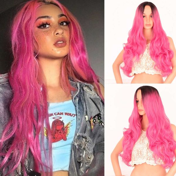 women's wigs gradual red large wave mid gth curly hair chemical fiber headband, Black
women's wigs gradual red large wave mid gth curly hair chemical fiber headband, Black
