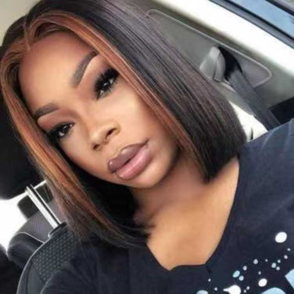 women's wigs small short straight hair with large t part lace hand woven bob head chemical fiber headgear for women, Black
women's wigs small short straight hair with large t part lace hand woven bob head chemical fiber headgear for women, Black