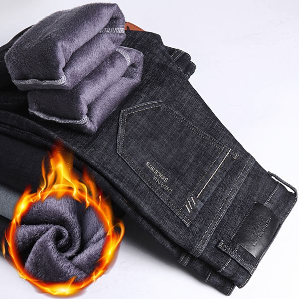 men's jeans men's classic regular fit fleece jeans business fashion loose casual stretch pants male brand plus velvet padded warm, Blue
men's jeans men's classic regular fit fleece jeans business fashion loose casual stretch pants male brand plus velvet padded warm, Blue