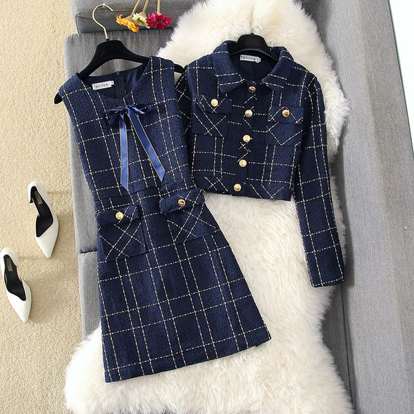 two piece dress spring and autumn fashion suits dresses short coats small age reduction thin woolen skirt 221117, White
two piece dress spring and autumn fashion suits dresses short coats small age reduction thin woolen skirt 221117, White