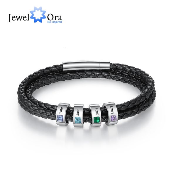 charm bracelets personalized stainless steel men with name engraved beads custom birthstone black multilayer leather for 221118, Golden;silver
charm bracelets personalized stainless steel men with name engraved beads custom birthstone black multilayer leather for 221118, Golden;silver