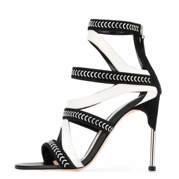 high heel sandals women's leather metal slim black chain decorative strap hollow back zipper roman sandals luxury designer party dress
high heel sandals women's leather metal slim black chain decorative strap hollow back zipper roman sandals luxury designer party dress