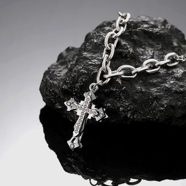 necklaces bracelet designer jewelry the cross necklace titanium steel double set auger double chain stitching, Silver
necklaces bracelet designer jewelry the cross necklace titanium steel double set auger double chain stitching, Silver