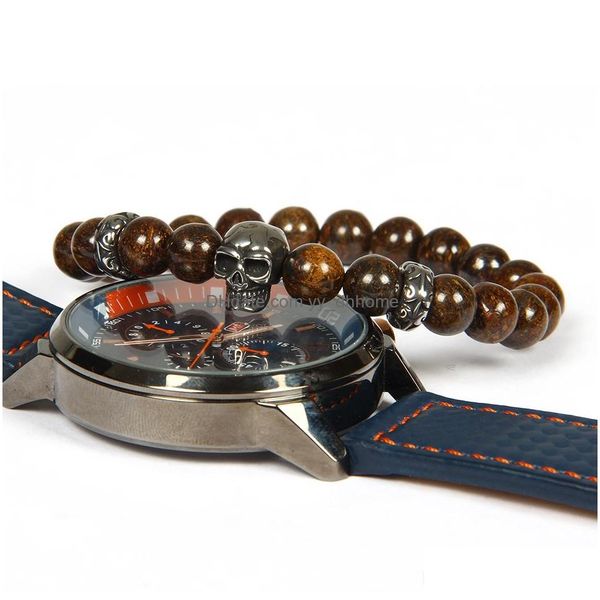charm bracelets 1pcs retail jewelry 8mm mix colors natural stone beads with stainless steel skl bracelets drop delivery dh2y6, Golden;silver
charm bracelets 1pcs retail jewelry 8mm mix colors natural stone beads with stainless steel skl bracelets drop delivery dh2y6, Golden;silver