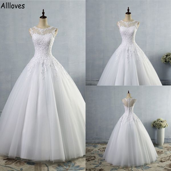 glamorous lace appliqued ball gown wedding dresses for bride jewel neck see through buttons back bridal gowns floor length tulle plus size v, White
glamorous lace appliqued ball gown wedding dresses for bride jewel neck see through buttons back bridal gowns floor length tulle plus size v, White